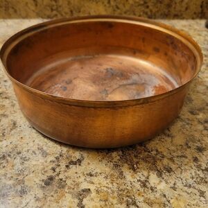 Vintage Copper Bowl Cake Pan Kitchen Cottage Decor